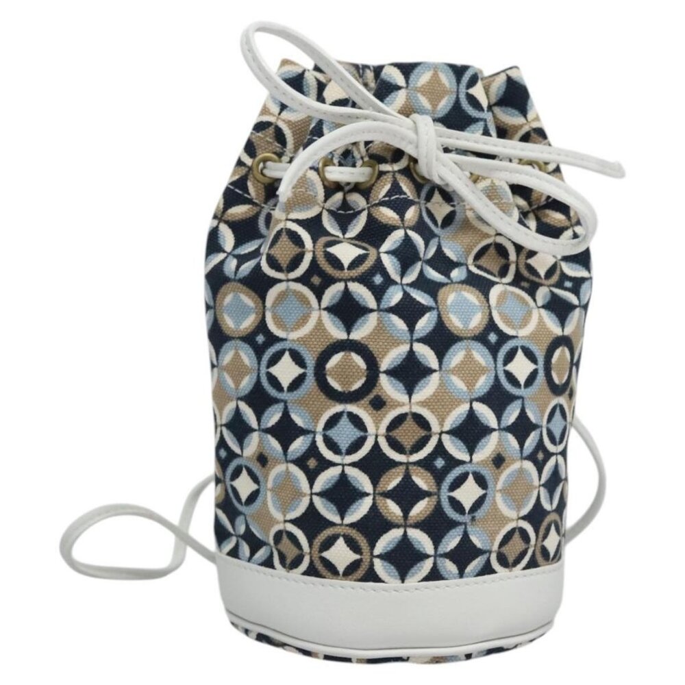 CELINE Shoulder Bag Canvas Blue Beige white Auth - Picture 11 of 16